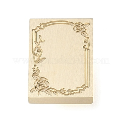 Teste di timbri in ottone con cornice rettangolare a forma di fiore&nbsp;AJEW-M037-04G-04