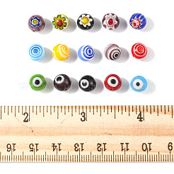 1 Beutel handgefertigte Millefiori-Bunte Malerei-Perlen und Evil-Eye-Bunte Malerei-Perlen&nbsp;LAMP-FS0001-08