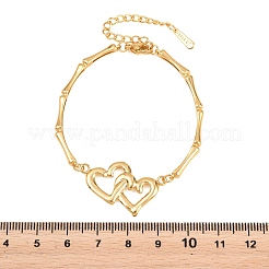 Armbänder aus Edelstahl 304 in Bambusform für Damen&nbsp;BJEW-H641-02A-G