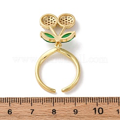 Offene Manschettenringe aus Messing mit Mikropavé-Kubikzirkonia für Damen&nbsp;RJEW-U057-15G