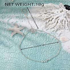 Sommer Strand Harz Seestern Charm Glasperlen Stretch Zehenring Fußkettchen für Frauen&nbsp;FS-WGE60B8-01
