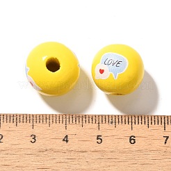 Perline di legno stampate elemento di San Valentino&nbsp;WOOD-R002-01-24