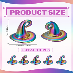 14 Stück Regenbogenfarben-Legierungsanhänger&nbsp;FIND-LP0002-78