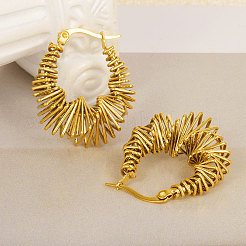 Boucles d'oreilles créoles irrégulières torsadées en acier inoxydable 304&nbsp;KB0349-2