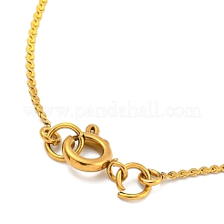 Collane con ciondolo in acciaio inossidabile 304 con micro pavé di zirconi cubici&nbsp;NJEW-H017-01G-R