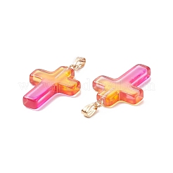 Zweifarbige transparente Glasanhänger&nbsp;LS-GLAA-A004-02B