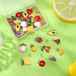 40pcs 10 styles de pendentifs en émail en alliage&nbsp;ENAM-FP0002-06
