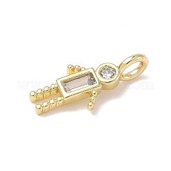 Pendentifs avec zircon cubiques à micro-pavés en laiton&nbsp;ZIRC-I356-17G-A01