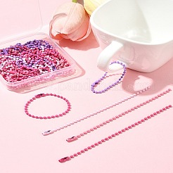 50 Stück 5 Farben sprühlackierte Eisenkugelketten&nbsp;CH-TA0001-09