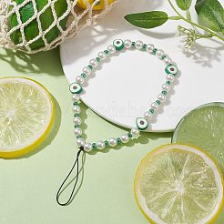 Fruits en argile polymère et perles imitées et sangles mobiles en perles de verre&nbsp;HJEW-JM01641-02