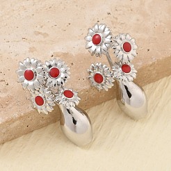 Pendientes de latón esmaltado para mujer&nbsp;EJEW-A168-01P
