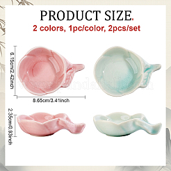 2 encrier en céramique bicolore avec porte-pinceaux&nbsp;DIY-PH0038-70