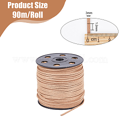 Cordon plat en faux suède de 90 m&nbsp;LW-WH0012-01D
