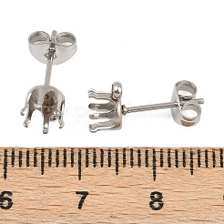Componenti per orecchini a bottone tondo piatto in acciaio inossidabile 304&nbsp;STAS-D389-04D-P