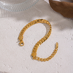 304 Edelstahl Cuban Link Kettenarmbänder für Damen&nbsp;LS-TJ2572