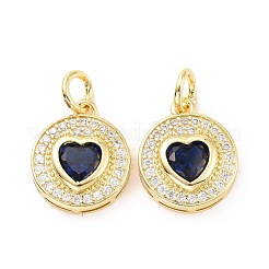 Pendentifs avec zircon cubiques à micro-pavés en laiton&nbsp;ZIRC-A023-07LG