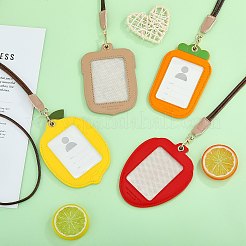 Porte-badge d'identité en cuir PU&nbsp;DIY-SZ0010-62A