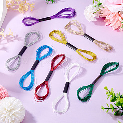 8 Strang 8 Farben 6-fädiges Polyester-Stickgarn in Metallic-Optik&nbsp;DIY-TAC0020-73
