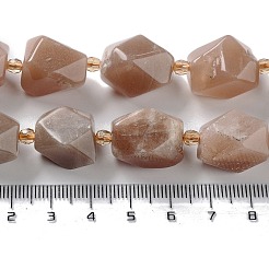 Natürliche Pfirsichmondstein Perlen Stränge&nbsp;G-C182-13-02