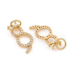 Breloques en laiton avec zircone cubique de micro pave&nbsp;X-ZIRC-G169-01G