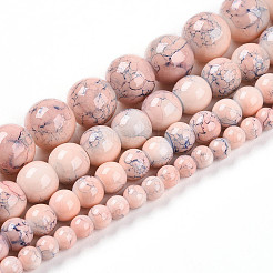 Chapelet de perles en verre baking paint&nbsp;DGLA-N003-10mm-C02