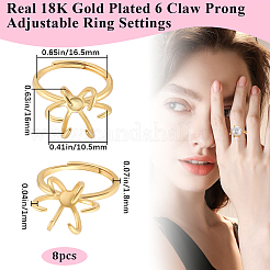 Accessoires de bague réglables en laiton&nbsp;KK-BBC0023-69C