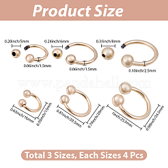 12 Stück 3 Stile Legierung Hufeisenschnalle&nbsp;FIND-GF0008-91G
