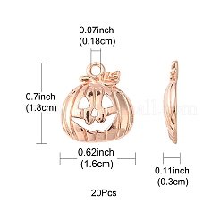 20 Stück Halloween-Kürbis-Jack-o'-Lantern-Legierungsanhänger&nbsp;TIBEP-YW0001-43RG