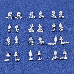12 par de pendientes de botón de aleación de 12 estilos&nbsp;EJEW-FS0001-29