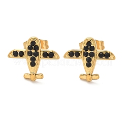 Pendientes de botón de acero inoxidable 304&nbsp;EJEW-F361-09G