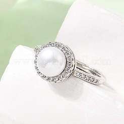 Anillos de latón de zirconia cúbicos micro pave ajustables&nbsp;CU-CBABA66-06P