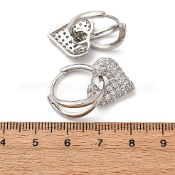 Messing Micro Pave klare Zirkonia Creolen&nbsp;EJEW-D322-08P