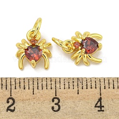 Breloques en forme d'araignée en laiton plaqué en rack&nbsp;ZIRC-I065-02C