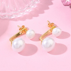 Pendientes redondos de latón&nbsp;EJEW-C185-02G