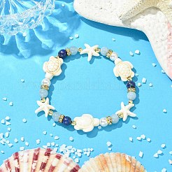 3 braccialetto elastico da donna con perle di conchiglia&nbsp;BJEW-JB13898