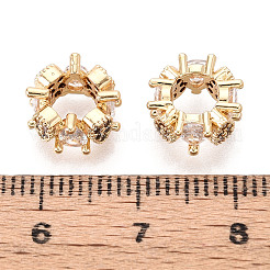 Laiton micro pave zircon cubique transparent perles européennes&nbsp;KK-N275-07G