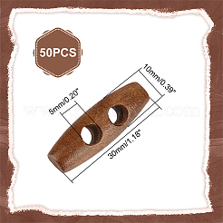 50 botón de madera de 2 agujeros&nbsp;BUTT-UN0001-28B-02