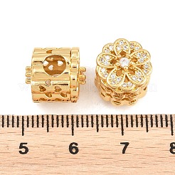Messing Micro Pave klare Zirkonia europäische Perlen&nbsp;ZIRC-F148-10G