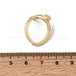 Messing Micro Pave Zirkonia Manschette offene Ringe&nbsp;RJEW-P186-03G