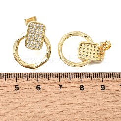 Pendientes de tuerca de circonio cúbico con micro pave de latón&nbsp;KK-CBA5B62-03B-G