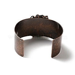Brazalete abierto de luna creciente y sol de aventurina verde natural y ágata&nbsp;G-D468-25R-02