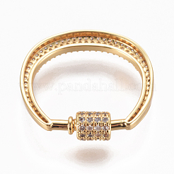 Messing Micro Pave Zirkonia Schraube Karabiner Schloss Charms&nbsp;ZIRC-F105-12G