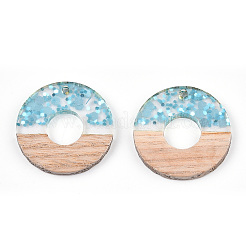 Pendentifs en résine transparente et bois blanc&nbsp;RESI-TAC0021-81