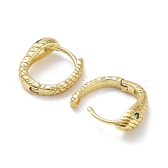 Orecchini a cerchio a forma di serpente in ottone placcato a cremagliera con zirconi cubici&nbsp;EJEW-Z031-03G