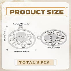 8 pieza de colgantes de acero inoxidable 201&nbsp;STAS-LP0003-66