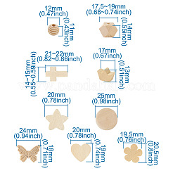 Unfertige Holzperlen und Anhänger&nbsp;WOOD-TA0001-32