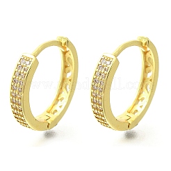 Orecchini a cerchio in ottone chiaro con zirconi cubici&nbsp;EJEW-M047-17G