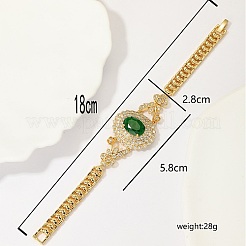 Echte 18 Karat vergoldete Messing-Strass-Gliederarmbänder&nbsp;TO0430-1