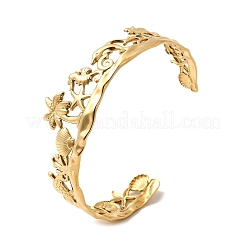 Bracelets manchettes d'été en acier inoxydable 304 pour femmes&nbsp;BJEW-F510-01G