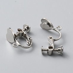 Ohrclips aus Messing mit Herz&nbsp;KK-TAC0005-03P